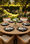 6-Piece Coffee Serving Tray Tea and Snack Serving Tray, woven pattern, round plastic, black - 2