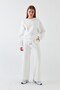 Unisex Oversize Tracksuit Set Basic White – Crew Neck, Wide Legs, 3 Thread Fleece