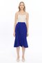 Apsen Women's Cobalt Blue Seasonal Flared Midi Length Crepe Skirt 2123-80 - 7
