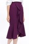 Apsen Women's Purple Seasonal Flared Midi Length Crepe Skirt 2123-80 - 3