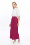 Apsen Women's Fuchsia Pocket Detailed Seasonal Polyviscon Pencil Long Skirt 2107-95 - 6