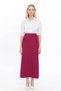 Apsen Women's Fuchsia Pocket Detailed Seasonal Polyviscon Pencil Long Skirt 2107-95 - 7