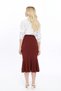 Apsen Women's Cinnamon Seasonal Flared Midi Length Crepe Skirt 2123-80 - 6