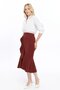 Apsen Women's Cinnamon Seasonal Flared Midi Length Crepe Skirt 2123-80 - 8