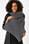 Gray Knitted Thick Women's Shawl - 45X210 cm - 6