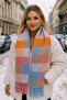 Pink Thick Boucle Scarf Women's Shawl 40x210 cm