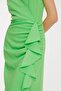 Sleeveless Midi Crepe Dress with Slit Flywheel Detail - 4