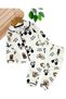 Boy's Mixed Cartoon Character Printed Double Breasted Collar Seasonal Nightgown Pajama Set - 2