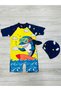 Sweet Dino Themed Bonnet Boys Swimsuit Set - 3