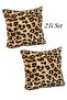 Voyage Leopard Pattern Plush Teddy Puffy Decorative Pillow Cushion Cover 43X43 Set of 2 - 2