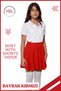 Red Skirt with Shorts High Waist School Play Show Festival Pool Sea Event Skirt with Shorts 4101 - 5