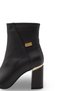 Women's Heeled Boots Pointed Toe Brown Leather Gold Detail 8.5 cm Thick Heel Stylish Modern Design - 7