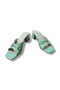 Genuine Leather Buckle Block Heeled Slippers - 6