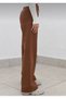 Brown Lycra Super High Waist Loose Jeans Palazzo Trousers. (SUPER HIGH) Wide Leg - 4
