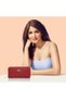 Women's Zip Around 2 Fold Wallet Purse (Large, Red) - 6