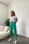 Women's Green High Waist Pocket Jogger Pants Relaxed Fit