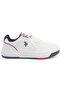Men's White Sneakers - Lightweight Modern Design with Red and Navy Accent