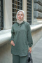 Women's Snap Hooded Set Khaki Green - 2