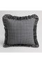 Double Gingham Pattern Ruffled Throw Pillow Cover |   2-Piece Plaid Vintage Decorative Checkered Pillow