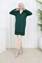 Buttoned Long Mercerized Cardigan N3176 Emerald Green - 4