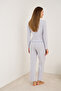 Blue Pink Brushed Soft Ribbed Camisole Lace Pajama Set25226011 - 3