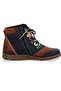 Navy Blue & Brown Genuine Leather-Model Name: Copenhagen - 3