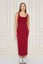 Women's U-Neck Sleeveless Slit Cotton Midi Dress - 5