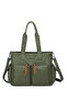 Barcelona Large Shopper Multi-Pocket Long Strap Women's Shoulder Bag1927 Dark Green - 2