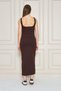 Women's U-Neck Sleeveless Slit Cotton Midi Dress - 8