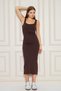 Women's U-Neck Sleeveless Slit Cotton Midi Dress - 5