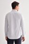 White Half Italian Collar Long Sleeve Pocketless Slimfit Fit Classic Shirt 1004255162 - 5
