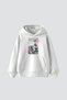 No Bounds Vintage Printed Oversize Unisex White Hoodie