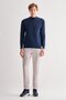 Indigo Half Turtleneck Pocketless Comfort Fit Classic Wool Knitwear Sweater 1012255001 - 2