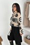 Women's Beige Crochet Knit Standard Size Blouse - 4