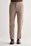 Men's Dark Beige Side Pocket Cotton Comfort Fit Chino Trousers 1003255166 - 2