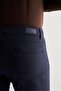 Navy Blue 5 Pocket Straight Leg Flexible Slim Fit Casual Trousers 1003255157 - 5