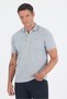 Khaki Short Sleeve Polo Collar Pocket Classic Standard Size T-Shirt 1011250172 - 3