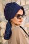Navy Blue Hat Bonnet - 3
