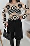 Women's Beige Crochet Knit Standard Size Blouse