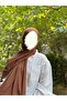 شال قطني من قماش الكراش باللون البني النحاسي - 4