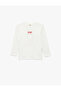 Cotton Long Sleeve Crew Neck Ataturk and Republic Printed T-Shirt