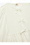 Bow Detailed Long Sleeve Crew Neck Blouse - 3