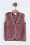 Baby Plush Vest with Teddy Bear Emblem on the Front with Velcro Fasteners