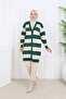 Striped Long Mercerized Cardigan N3217 Emerald Green