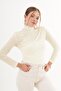 Drawstring Detailed Stand Collar Stone Sandy Blouse - 4