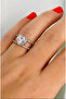 Adjustable Crystal Stone Heart Model Women's Steel Ring - 2