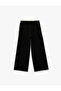 Wide Leg School Trousers with Elastic Waist and Pockets - 4