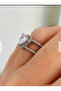 Adjustable Crystal Stone Heart Model Women's Steel Ring - 4