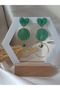 أقراط نسائية باللون الأخضر الزمردي - 4