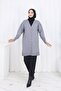 Stone Baklava Patterned Long Cardigan N3246 Gray